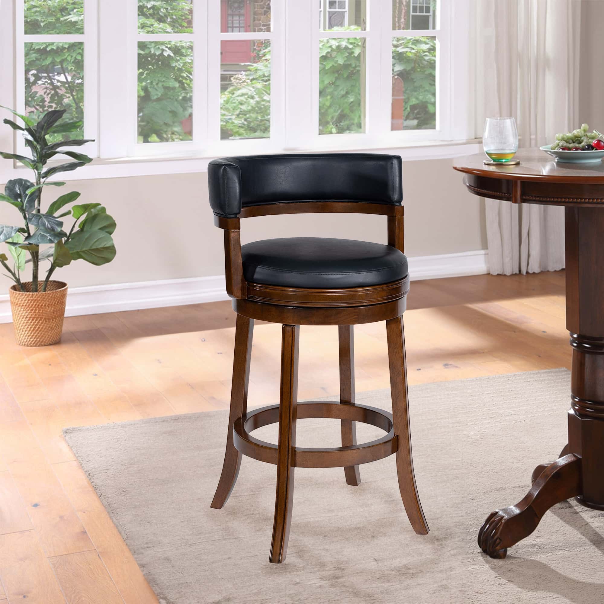 Boraam Balen Swivel Wood Bar Stool -Cappuccino Finish