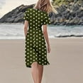 thumbnail image 3 of Polka Dot Dresses for Women 2025 Summer Short Sleeve Midi Dress Casual Loose A Line Beach Vacation Sun Dresses, 3 of 5