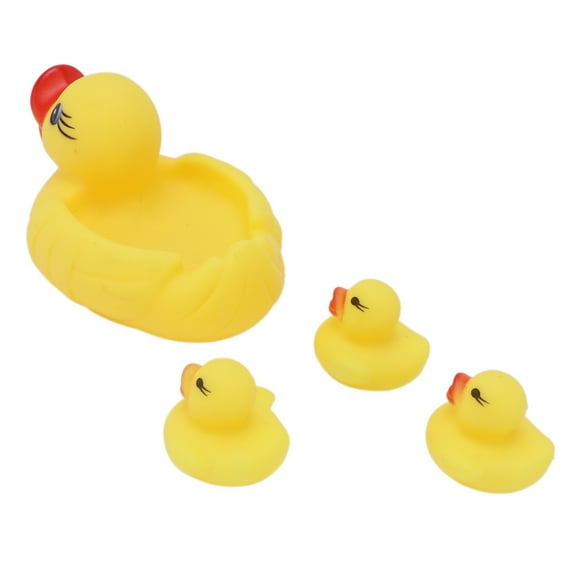 Gupbes Duck Toy Set, Eco‑Friendly 4pcs Baby Bath Toys Bright Color With Cartoon Duck Modeling For Bathing For Kids