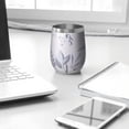 thumbnail image 3 of Floral 12oz Stainless Steel Insulated Wine Tumbler with Lid and Straw – Double Wall Vacuum Mug for Hot & Cold Drinks, 304 Steel Interior, Sweat-Free Design,Thanksgiving,Christmas, Spring,Flower, 3 of 5