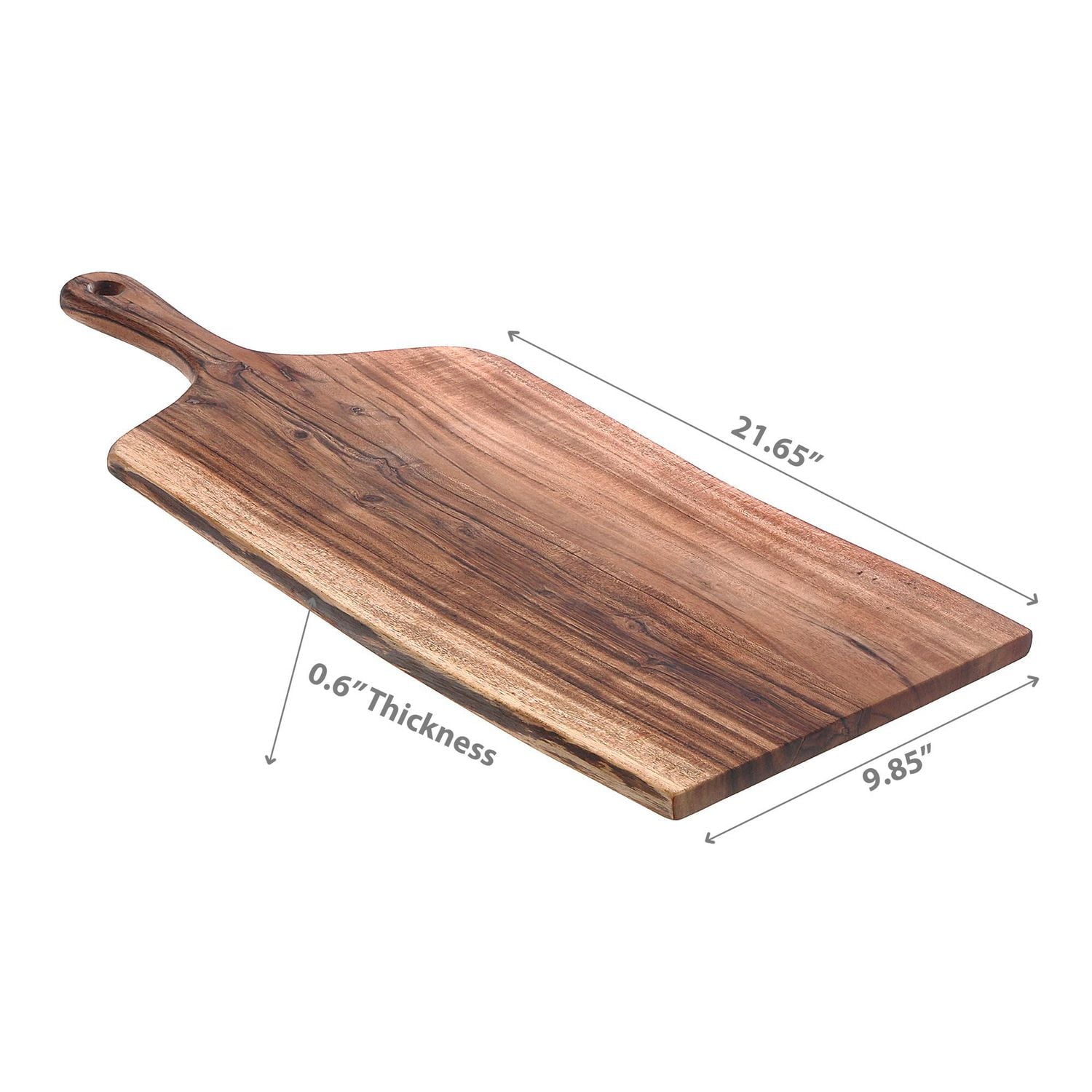 IH Casa Decor Acacia Wood Live Edge Serving Board Avec Poignée