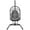 Gray, variant on Patiojoy Modern Rattan Hanging Egg Swing Chair w/Stand Foldable Cushioned Hammock Gray