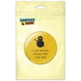 thumbnail image 1 of Ninja Can Kill Two Stones With one Bird on Yellow Refrigerator Button Magnet, 1 of 2