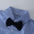 thumbnail image 5 of UngA Infant Toddler Baby Boys Dress Shirt Bodysuit Gentleman Formal Wedding Long/Short Sleeve Rompers (Blue,18-24 Months), 5 of 7