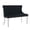 Black-Silver Legs, variant on HUMEHA 45.6" Velvet Dining Loveseat Bench, Tufted Wing Back with Silver Stainless Steel Legs, Mid-Century 2-Seat for Dining Room, Gray