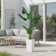 thumbnail image 1 of QinaQin Árbol artificial tipo platanera con maceta blanca alta, planta tropical decorativa ideal para sala, entrada, terraza u oficina, 1 of 7
