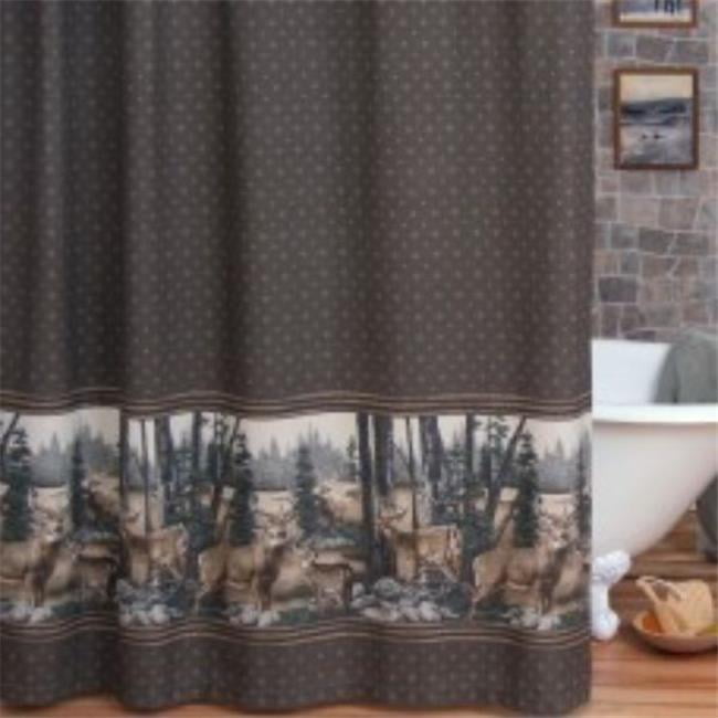 Browning Camo Deer Fabric Shower Curtain 72" x 72" Buck Hunting 100% Cotton Bath 