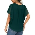 thumbnail image 6 of Mittory Summer Casual Loose Round Neck Chiffon Flowy Tops Mesh Shirts Dressy Casual Blouses, 6 of 7