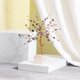 thumbnail image 1 of Xiao Hua pieza de adorno de árbol de la vida con hoja de piedra triturada natural de colores mixtos, base de piedra cruda natural rosa, artesanía, adorno decorativo de escritorio para el hogar, 1 of 5
