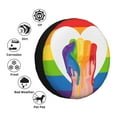 thumbnail image 6 of DouZhe Waterproof Spare Tire Cover, Pride Day Lgtb Peace Love Prints Adjustable Wheel Covers Fit for Jeep Trailer RV SUV Car, 15 inch, 6 of 7