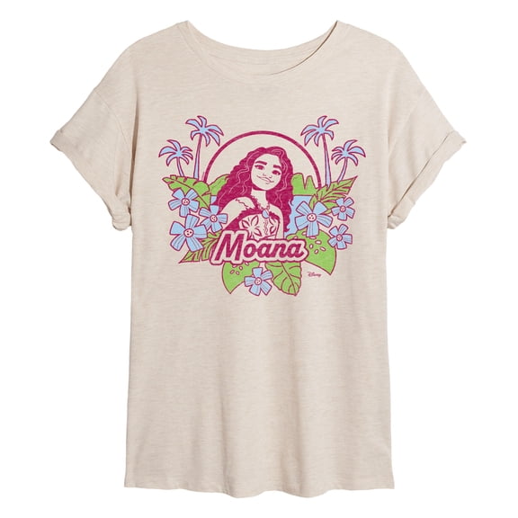 Moana - Retro Surf - Juniors Oversized Graphic T-Shirt