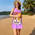 thumbnail image 3 of KLL Corgi In Sushi Roll Pattern Womens Summer Dresses 2025,Loose Round Neck Sleeveless Sundresses Tank Dresses with Pockets, 3 of 7