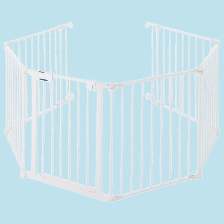 Portable Metal Safety Gate – 29" High, 6-Panel Playpen with Anti-Pinch Mesh Door, Indoor/Outdoor Pet & Toddler Barrier for Stairs, Doorways, Home, RV, Yard