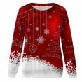 thumbnail image 4 of Sudaderas de Cuello Redondo de Navidad Para Mujer Suéter Con Estampado de Navidad Blusa Suelta Tops Sin Capucha Odeerbi ODB203065, 4 of 7