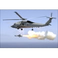 thumbnail image 1 of 24"x36" Gallery Poster, An SH-60B sh-60 Sea Hawk of Helicopter Antisubmarine Light Five One (HSL-51) fires an AGM-119 Penguin anti-ship mi, 1 of 1