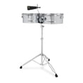 thumbnail image 2 of Latin Percussion Aspire Series 13" and 14" Metal Timbale Set with Cowbell, Silver, 2 of 9