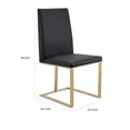 thumbnail image 3 of Benjara Cid Anki 19" Dining Chair- Dark Gray Faux Leather- Brass Steel Finish, 3 of 6