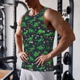 thumbnail image 5 of Gukieu Dino Christmas Party Print Men's Quick Dry Fitness Vest, Round Neck Sleeveless Fitness Bodybuilding Top-XX-Large, 5 of 7