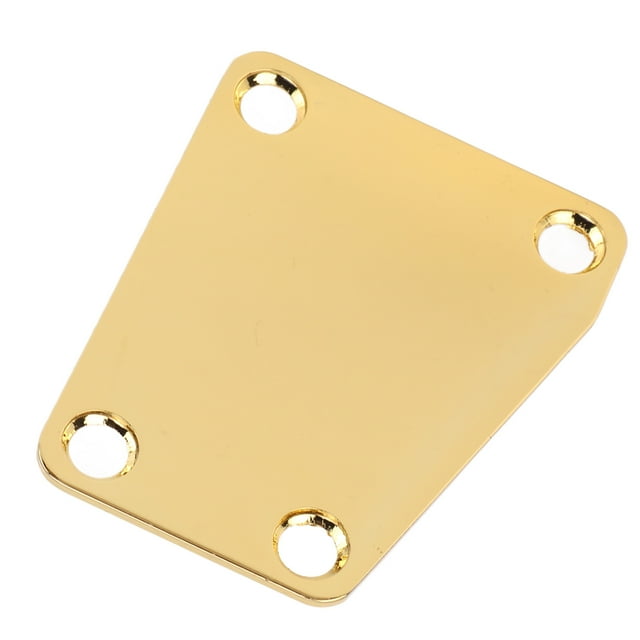 Bass Neck Plate, Electric Guitar Neckplate Standard Design Metal Easy Installation With 4pcs Screw For Replacement Gold