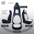 thumbnail image 3 of Car Seat Cover for NISSAN SENTRA 2019, Blue and White Car Seat Covers, Premium Leather 5 Seats Full Set With Lumbar Support Non-slip, Protect Car Seats, 3 of 8