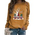 thumbnail image 1 of Innerwin Sweatshirts de Noël Imprimé Gnome pour Femmes Pull Col Rond Confortable Khaki m, 1 of 2
