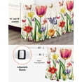 thumbnail image 3 of Spring Floral Wrap Around Bed Skirts for Queen Bed 16" Drop,Bed Skirt with Adjustable Elastic Belt Dust Ruffle Bed Valance for Bedroom Hotel Rustic Tulip Butterfly Botanical Summer Bed Frame Cover, 3 of 7