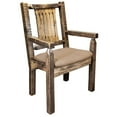 thumbnail image 2 of Homestead Collection Captain's Chair, Stain & Clear Lacquer Finish w/ Upholstered Seat, Buckskin Pattern, 2 of 3