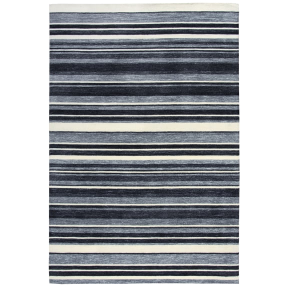 Rizzy Rugs Villa Area Rug VLA103 Charcoal/Gray Banded Rows 8' 6" x 11' 6" Rectangle