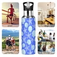thumbnail image 7 of Yayeee 20oz Insulated Water Bottle Double Wall Stainless Steel with Flip Straw Lid, Blue Starfish Pattern, 7 of 7