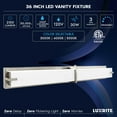 thumbnail image 7 of Luxrite 36" LED Vanity Light Brushed Nickel Bathroom Light Fixture 3CCT 30W 2100 Lumens Dimmable Damp Rated ETL Listed, 7 of 7