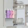 thumbnail image 5 of Sorbus Magnetic Cup Holder Organizer– 3-Cup Water Bottle & Tumbler Rack for Fridge, Wall, or Oven – Adjustable Mount with Adhesive or Screws – White (2 Pack), 5 of 9