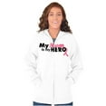 thumbnail image 4 of My Mom My Hero Breast Cancer Ribbon Zip Up Hoodie Men's Women's Brisco Brands S, 4 of 6
