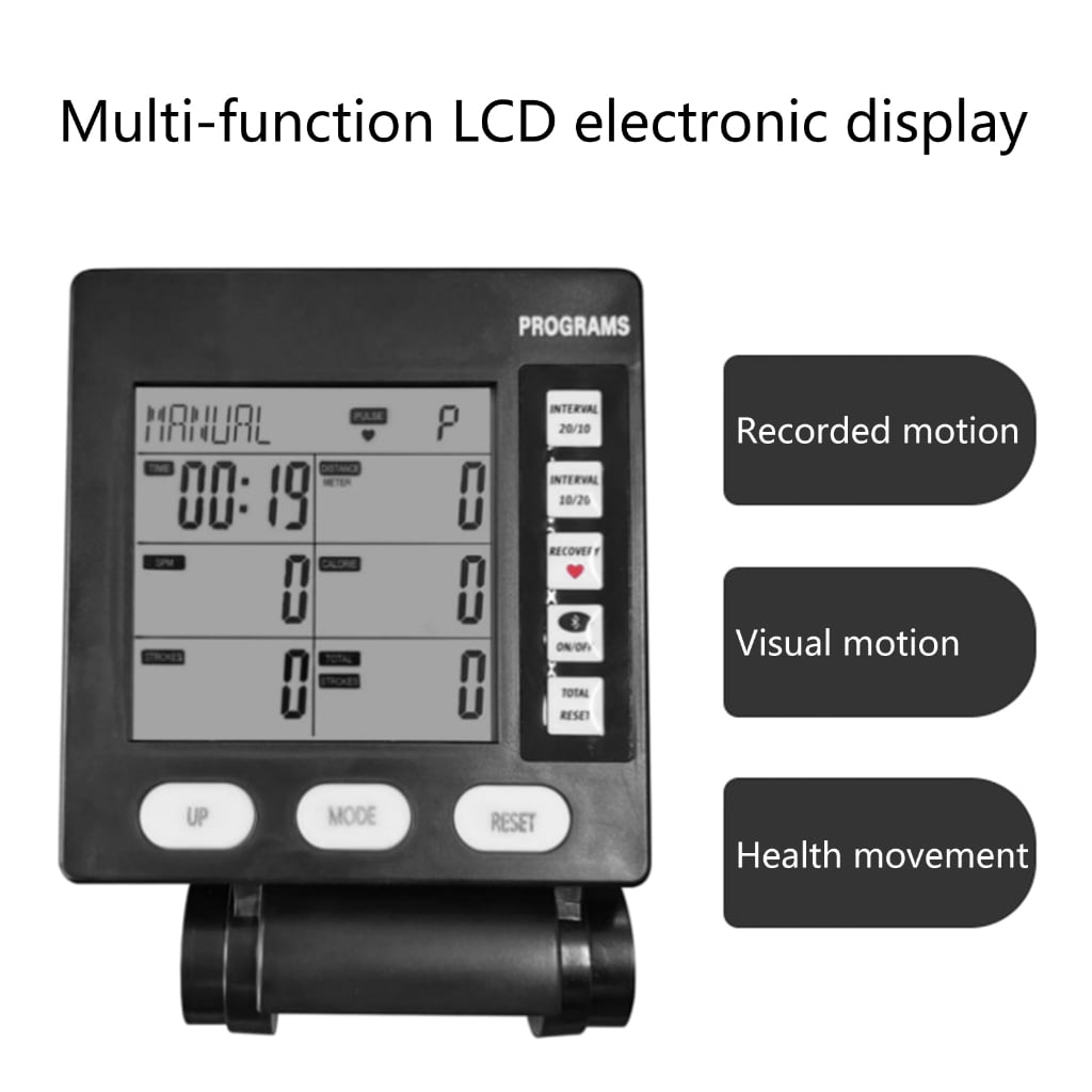 MOMOJIA Multifunctional Digital Rowing Machine Counter Fitness Speedometer for Distance