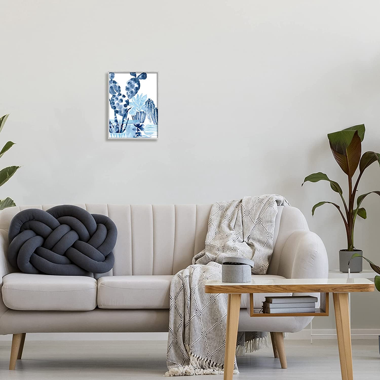 Stupell Industries Bold Blue Planted Cacti Indoor Plant Watercolor Painting, 11 x 14, Design by June Erica Vess
