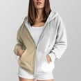 thumbnail image 2 of Hessimy Women'S Lightweight Hoodies Full Zip Up Oversized Sweatshirts With Pockets Long Sleeve Casual Hooded Jackets Essentials Hoodie Cropped Hoodie Y2k (Khaki,XS), 2 of 6