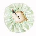 thumbnail image 3 of Satin Bonnet Children‘s Sleeping Cap Soft Night Adjustable Double Sleep Cap, 3 of 3