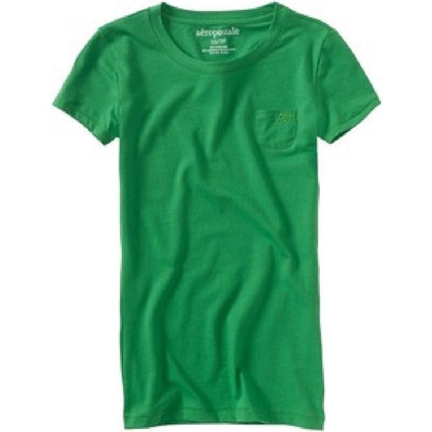 Aeropostale Womens A87 Small Pocket Graphic Camiseta, Verde, X-Small