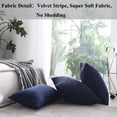 thumbnail image 5 of IMMEKEY Pillow Cover Set of 2 Plush Striped Corduroy Velvet Throw Pillows , 18x18 inch, Navy Blue, 5 of 7