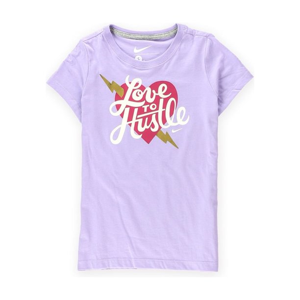 Camiseta gráfica Nike Love To Hustle para niña, morado, S (7-8) Nike Camiseta gráfica