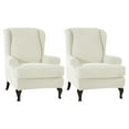 thumbnail image 2 of Ruiboury 2pieces Elastic Sofa Cover Effective Protection And Easy To Clean For Sofa Armchair Cover Polyester Cushion Cover white, 2 of 6