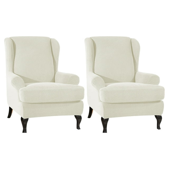 Decodeary 2pcs/set Soft Comfortable Cushion Cover Seating Experience Effective Protection white