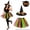 Set 1, variant on Halloween Witch Costume for Women Rainbow Witch Tutu Outfit Skirt Hat Free Size Halloween Party Dress Up Supplies Purple Set 1