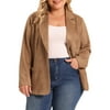 MODA NOVA Junior Plus Size Faux Suede Jacket for Lapel Casual Blazer Jackets