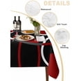 thumbnail image 2 of Black Red Table Cloth, White Circle Geometric Abstract Texture Waterproof Tablecloth for Rectangle Tables, Reusable Washable Fabric Table Cover for Restaurant Kitchen Dining Tables 60"x84", 2 of 6