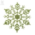 thumbnail image 3 of Gustave 4inches Set of 36 Plastic Glitter Snowflake Christmas Ornaments for Xmas Tree Decorating, Garland Crafting, Home Christmas New Year Embellishing "Green", 3 of 7