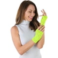 thumbnail image 2 of ToBeInStyle Women's Fishnet Floral Lace Gloves - One Size - Neon Green, 2 of 6