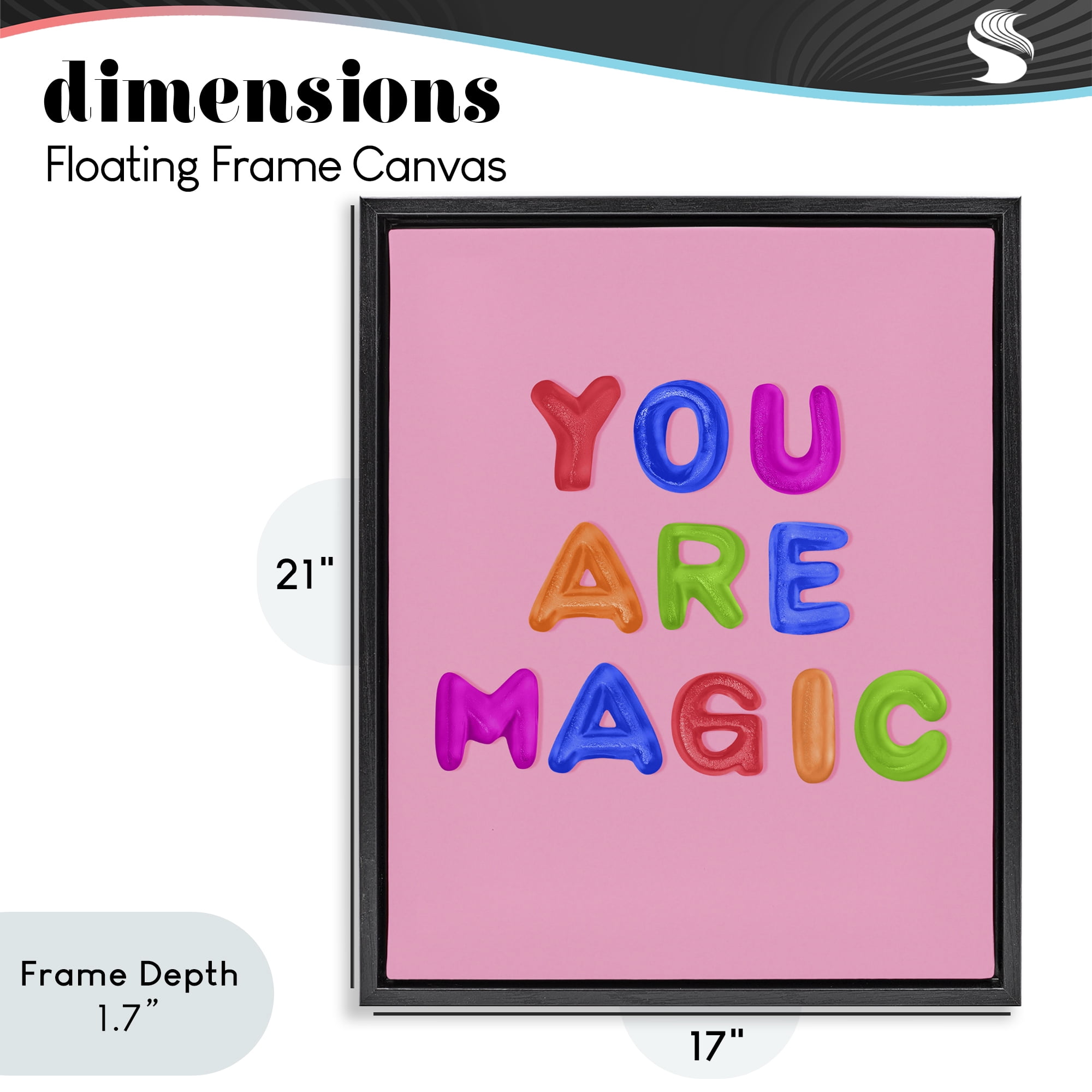 Stupell Industries You are Magic Gummies over Pink Black Framed Floater Canvas Wall Art, design by LISH Creative