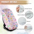 thumbnail image 5 of KUIFORTI Ester Car Seat Cover Baby Girl Eggs Bunny Car Seat Sun Shade Cover Easter Decor, Cooler Temperature Infant Car Seats Reflective Heat Protector, Stretch Carseat Covers, 5 of 6