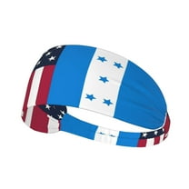 Unisex America Honduran Flag Sweatband Sports Headband For Running Cycling Yoga Workout Stretchy Hairband
