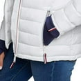 thumbnail image 2 of Tommy Hilfiger Womens Packable Hooded Puffer Jacket (Bright White/Navy, Small), 2 of 7